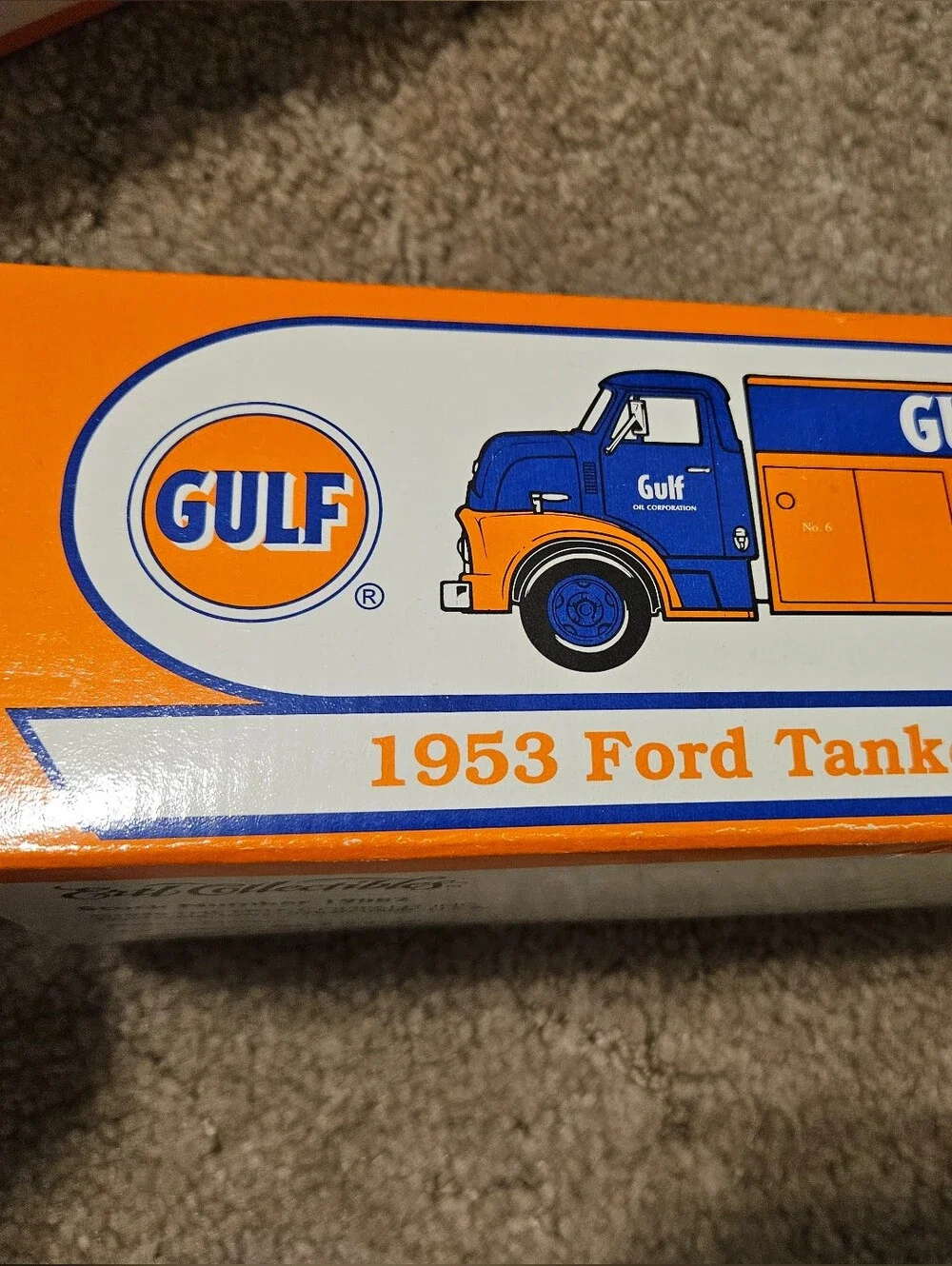 1953 Ford Tank Truck Toy - Orange and Blue BANK